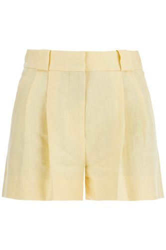 Light Yellow High-waisted Linen Shorts - Blazé Milano - Modalova