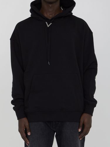 Hoodie With Metallic V Detail - Valentino Garavani - Modalova