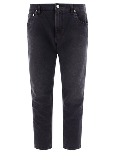 Logo Plaque Tapered Leg Jeans - Dolce & Gabbana - Modalova