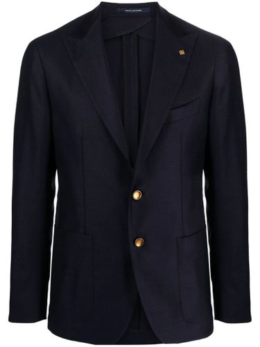 Navy Virgin Wool Single-breasted Blazer - Tagliatore - Modalova