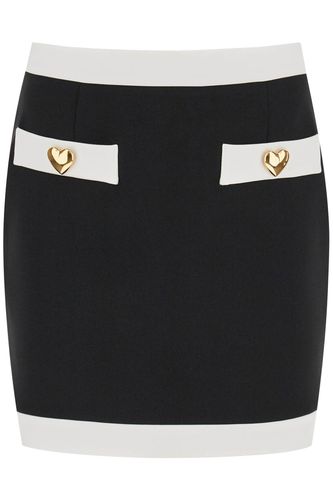 Heart Buttons Crepe Miniskirt - Moschino - Modalova