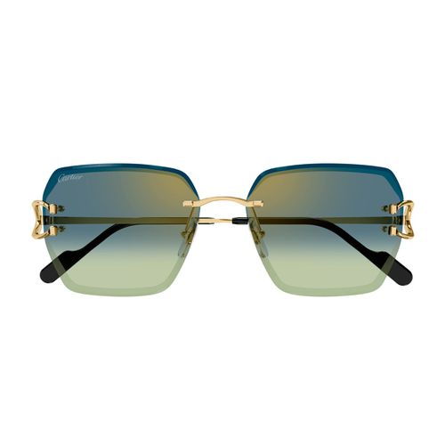 Cartier Ct0466s Signature C De Cartier 003 Gold Green Sunglasses - Cartier Eyewear - Modalova