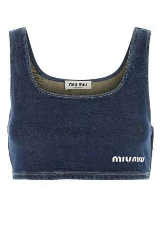 Miu Miu Stretch Denim Crop-top - Miu Miu - Modalova