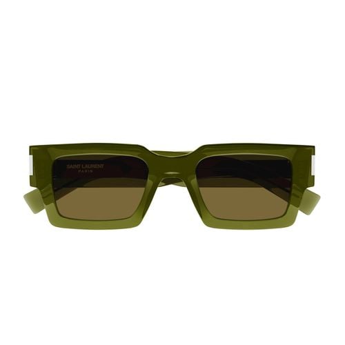 Saint Laurent Sl 572 Linea Corner Angle 005 Green Brown Sunglasses - Saint Laurent Eyewear - Modalova