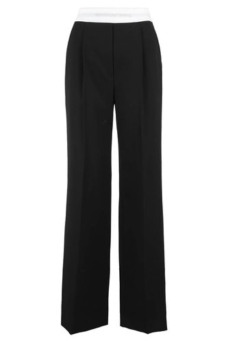 High Waisted Pleated Trouser With Logo Elastic - Alexander Wang - Modalova