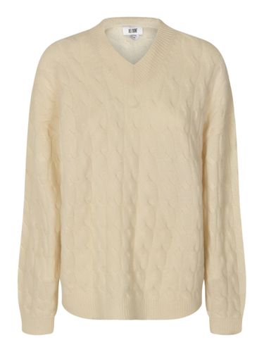 V-neck Cable Knit Ribbed Sweater - RE/DONE - Modalova