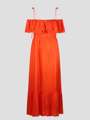 Ruffled Silk Long Dress - The Rose Ibiza - Modalova