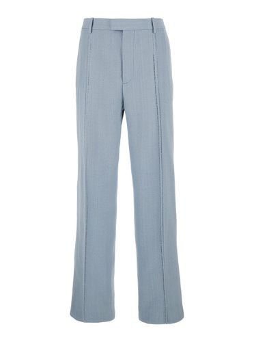 Light Blue Tailored Pants In Silk Blend Man - Bottega Veneta - Modalova