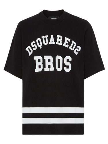 Logo Printed Striped Crewneck T-shirt - Dsquared2 - Modalova