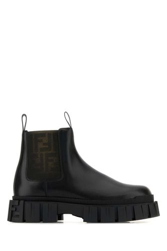 Black Leather Force Ankle Boots - Fendi - Modalova