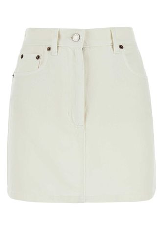 Prada White Denim Mini Skirt - Prada - Modalova