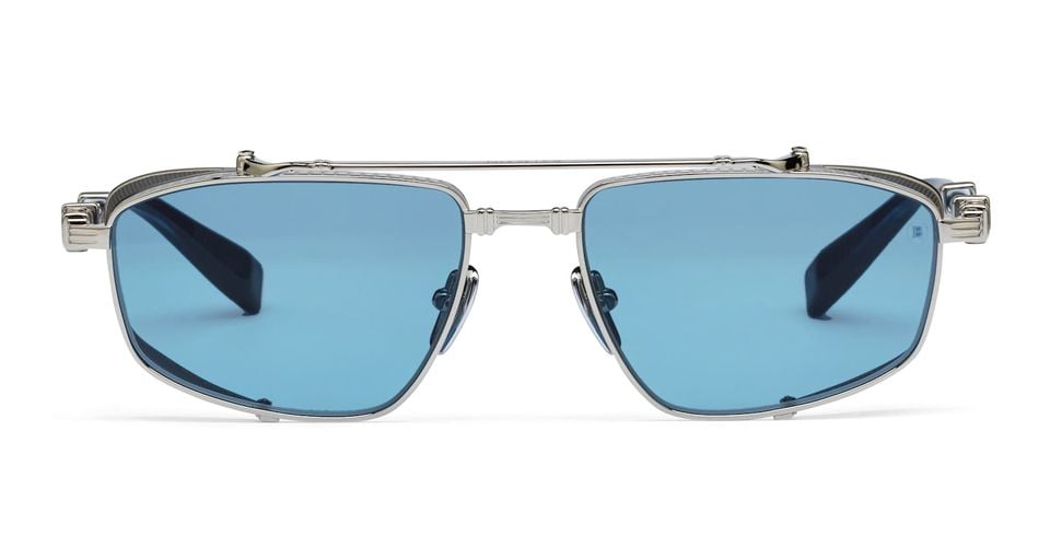 Brigade-v - / Black Rhodium / Blue Swirl Sunglasses - Balmain - Modalova