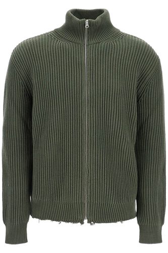 Cotton Cardigan With Zipper - MM6 Maison Margiela - Modalova