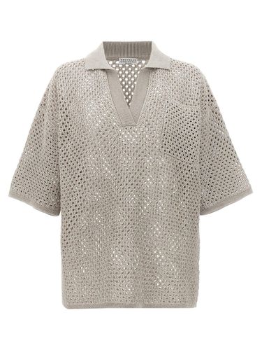 Wide Mesh Polo Shirt - Brunello Cucinelli - Modalova