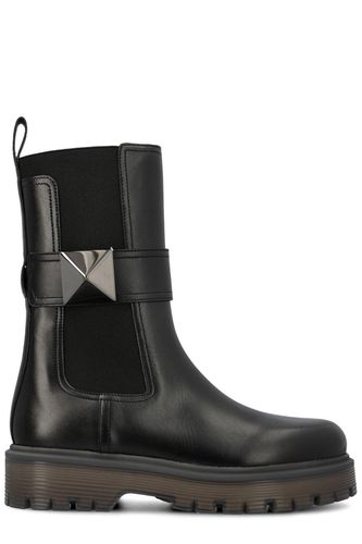 Garavani One Stud Beatle Round Toe Boots - Valentino Garavani - Modalova