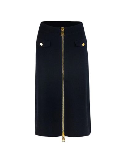 Zipped Midi Pencil Skirt - Elisabetta Franchi - Modalova