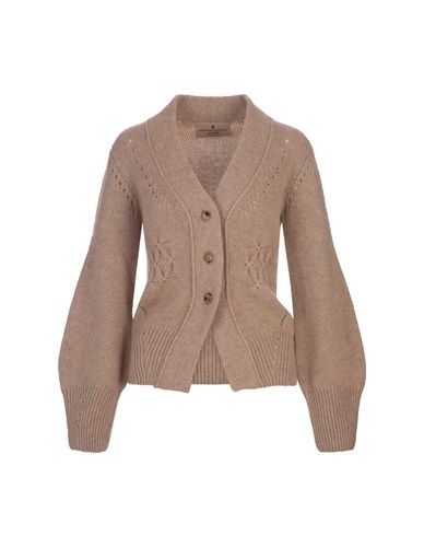 Cashmere Cardigan With Smock Stitch - Ermanno Scervino - Modalova