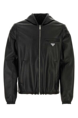 Black Nappa Leather Reversible Jacket - Prada - Modalova