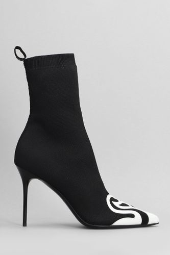 Skye High Heels Ankle Boots In Black Polyester - Balmain - Modalova