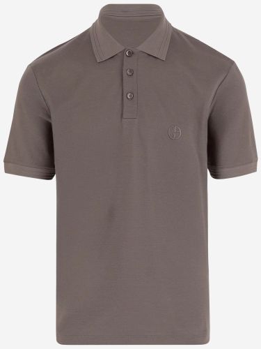 Silk And Linen Blend Polo Shirt With Logo - Giorgio Armani - Modalova