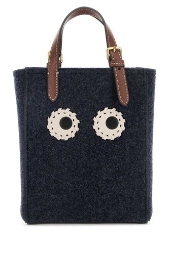 Navy Blue Felt Mini Eyes Shopping Bag - Anya Hindmarch - Modalova