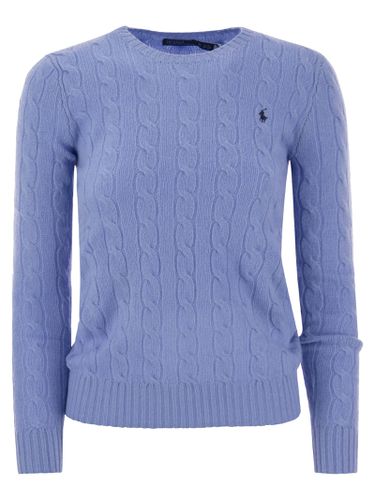 New Blue Litchfield Wool And Cashmere Braided Sweater - Polo Ralph Lauren - Modalova