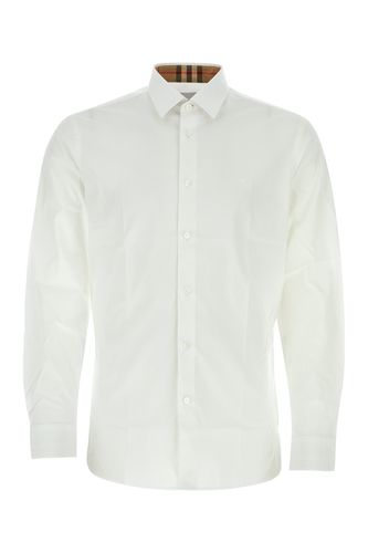 Burberry White Stretch Poplin Shirt - Burberry - Modalova