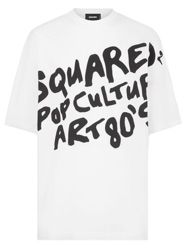 Crewneck T-shirt With Contrasting Logo Print At The Front - Dsquared2 - Modalova