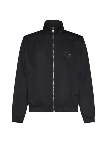 Nylon Bomber Jacket With Logo Plaque - Dolce & Gabbana - Modalova