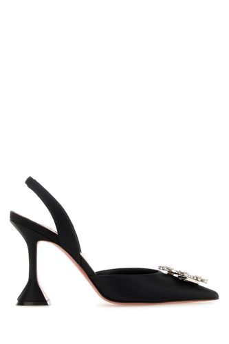 Black Satin Begum Pumps - Amina Muaddi - Modalova