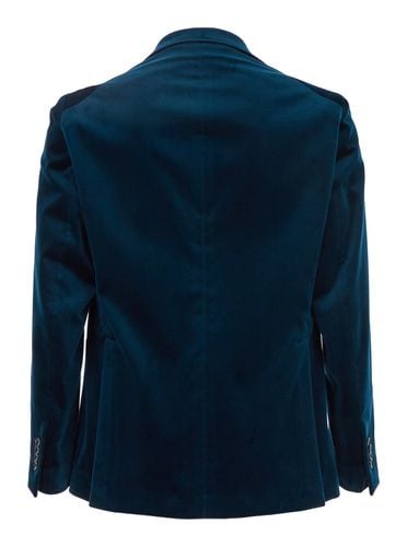 Jacket With Classic Revers And Logo Pin In Velvet Man - Tagliatore - Modalova