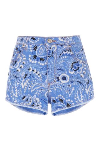 Bandana-print Frayed Denim Shorts - Etro - Modalova