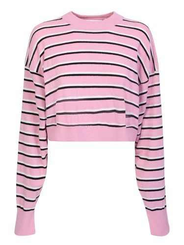 Stripes Cropped Pullover - Palm Angels - Modalova