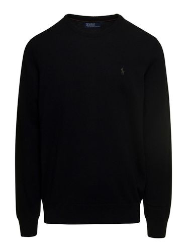 Crewneck Sweater With Logo Embroidery In Wool Man - Polo Ralph Lauren - Modalova