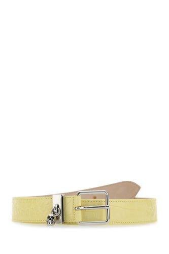 Yellow Leather Skull Belt - Alexander McQueen - Modalova