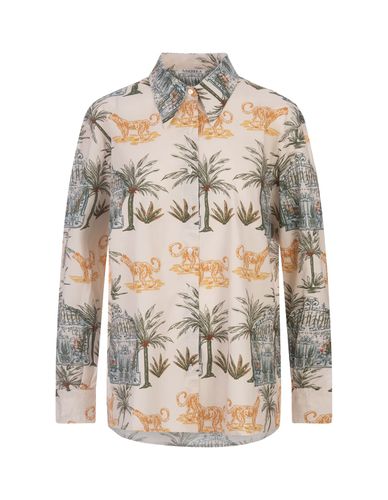 Kaia Shirt In Cotton With Leopard Print - Amotea - Modalova