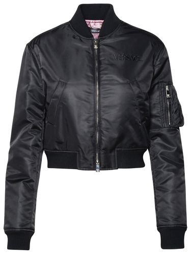 Versace Black Nylon Bomber Jacket - Versace - Modalova