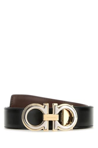 Leather Reversible Gancini Belt - Ferragamo - Modalova