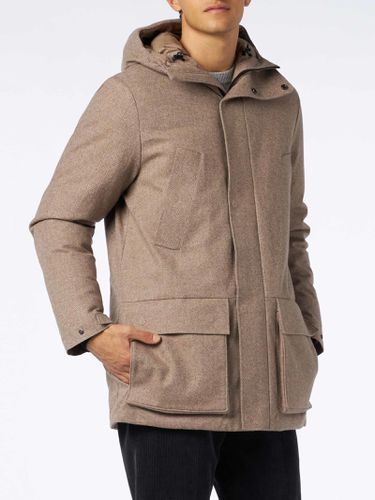 Man Hooded Parka Voyager With Herringbone Print - MC2 Saint Barth - Modalova