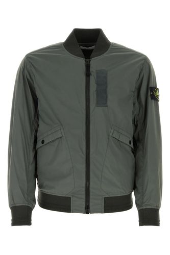 Dark Stretch Nylon Padded Jacket - Stone Island - Modalova