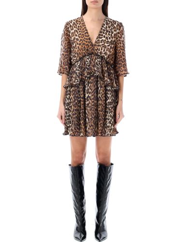 Ganni Leopard Flouce Mini Dress - Ganni - Modalova