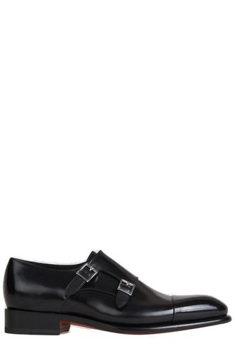 Buckle Detailed Slip-on Monk Shoes - Santoni - Modalova