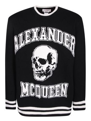 Skull-print Wool Jumper - Alexander McQueen - Modalova