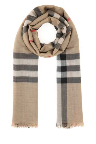 Embroidered Wool Blend Foulard - Burberry - Modalova