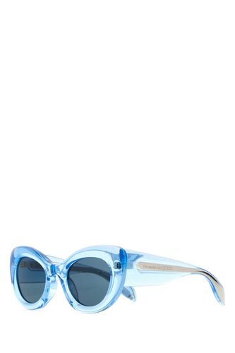 Light-blue Acetate The Curve Sunglasses - Alexander McQueen - Modalova