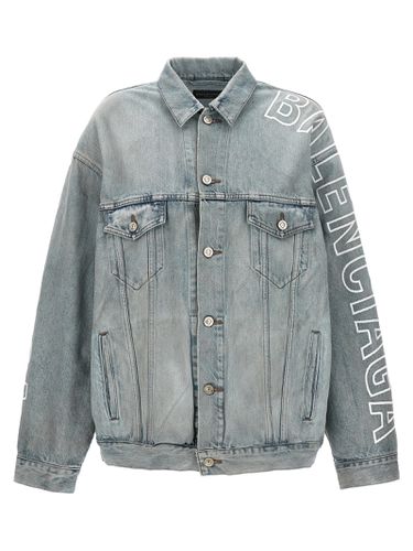 Logo Embroidery Denim Jacket - Balenciaga - Modalova