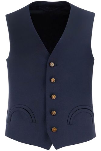 Womens Blue Wool Vest With V-neck - Blazé Milano - Modalova