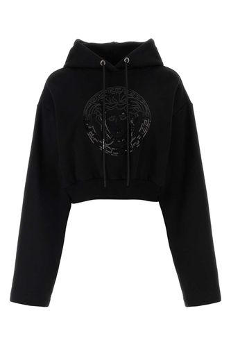 Versace Black Cotton Sweatshirt - Versace - Modalova