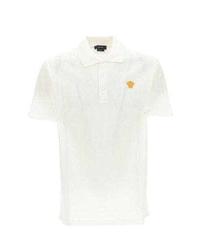 Medusa Logo Embroidered Short-sleeved Polo Shirt - Versace - Modalova