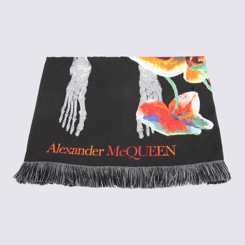 Multicolour Silk-wool Blend Orchid Skeleton Scarf - Alexander McQueen - Modalova